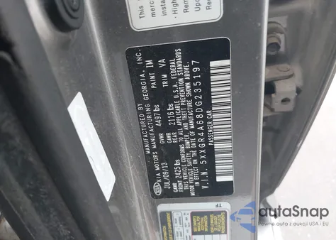 2013 Kia Optima Sx from USA, damaged, VIN 5XXGR4A68DG235197